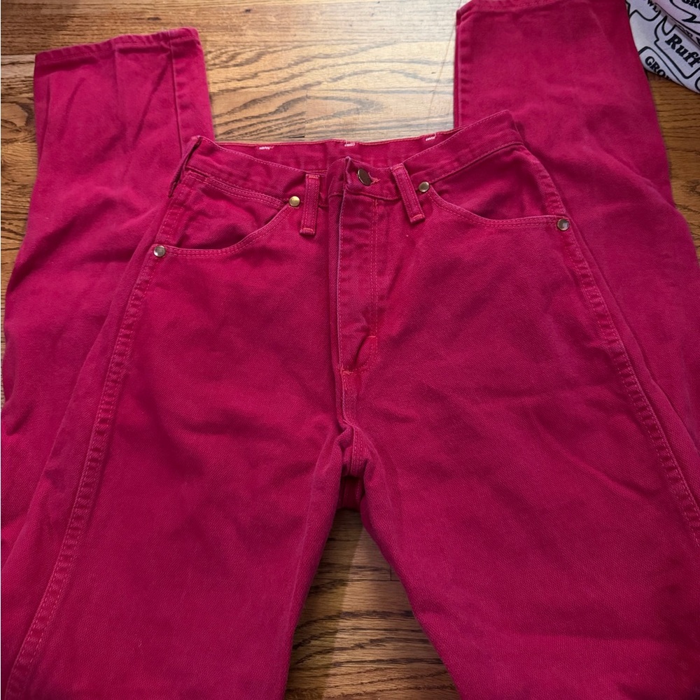 Women's Hot Red High-Rise Jeans